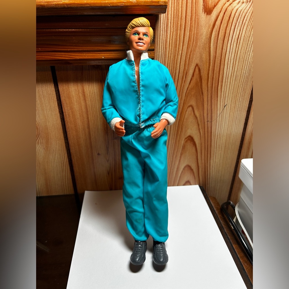 Vintage  Teal Jumpsuit Ken Barbie Doll Original Outfit Made In Malaysia